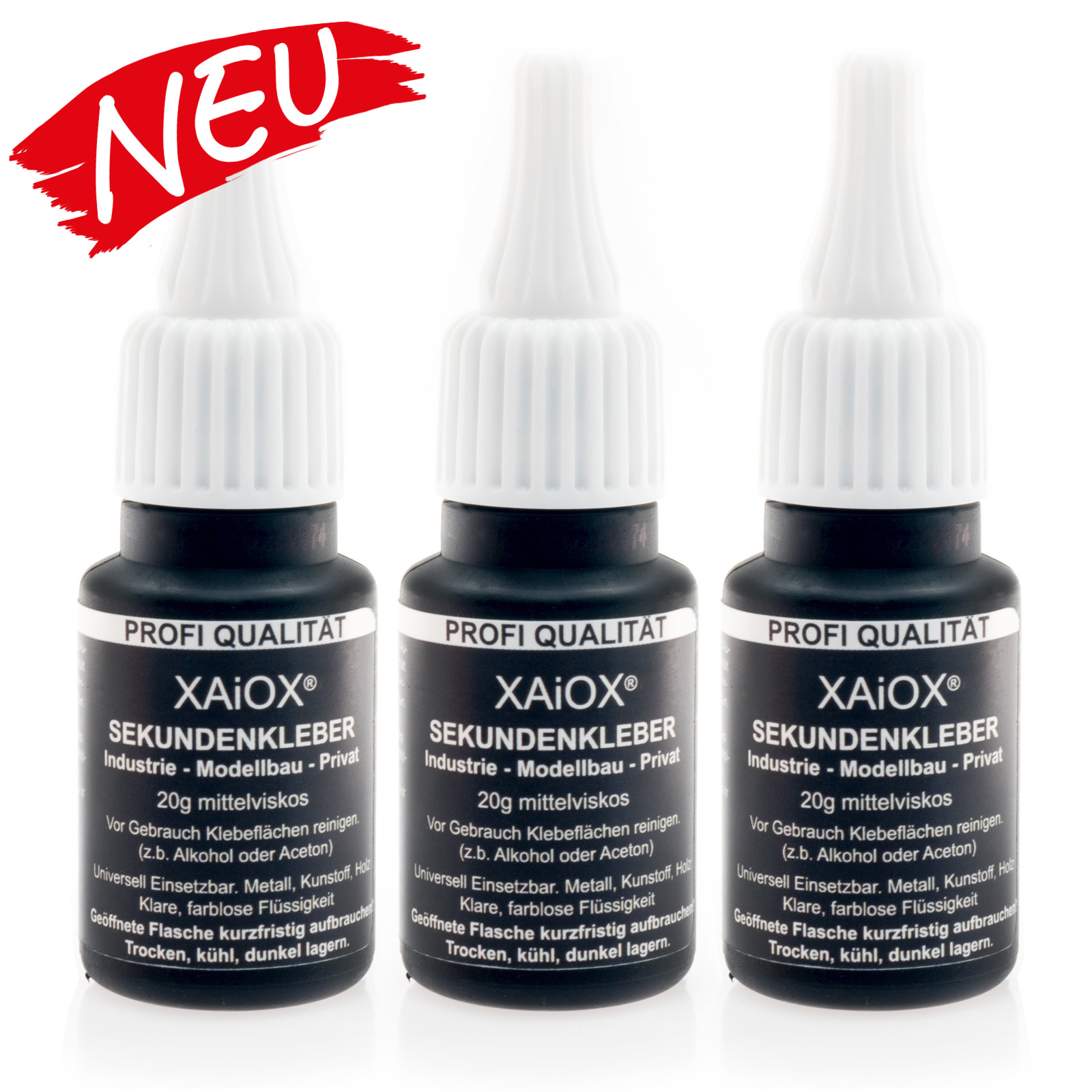 Sekundenkleber Cyanacrylat Superkleber 20g UV Protect Flasche dünnflüssig wasserfest schnell trocken