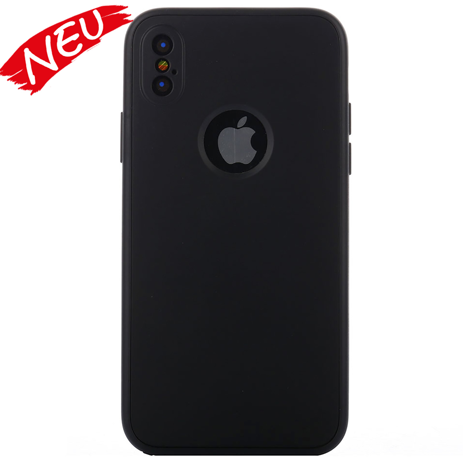 iPhone XS 360° Full Cover Schutzhülle mit Schutzglas in schwarz