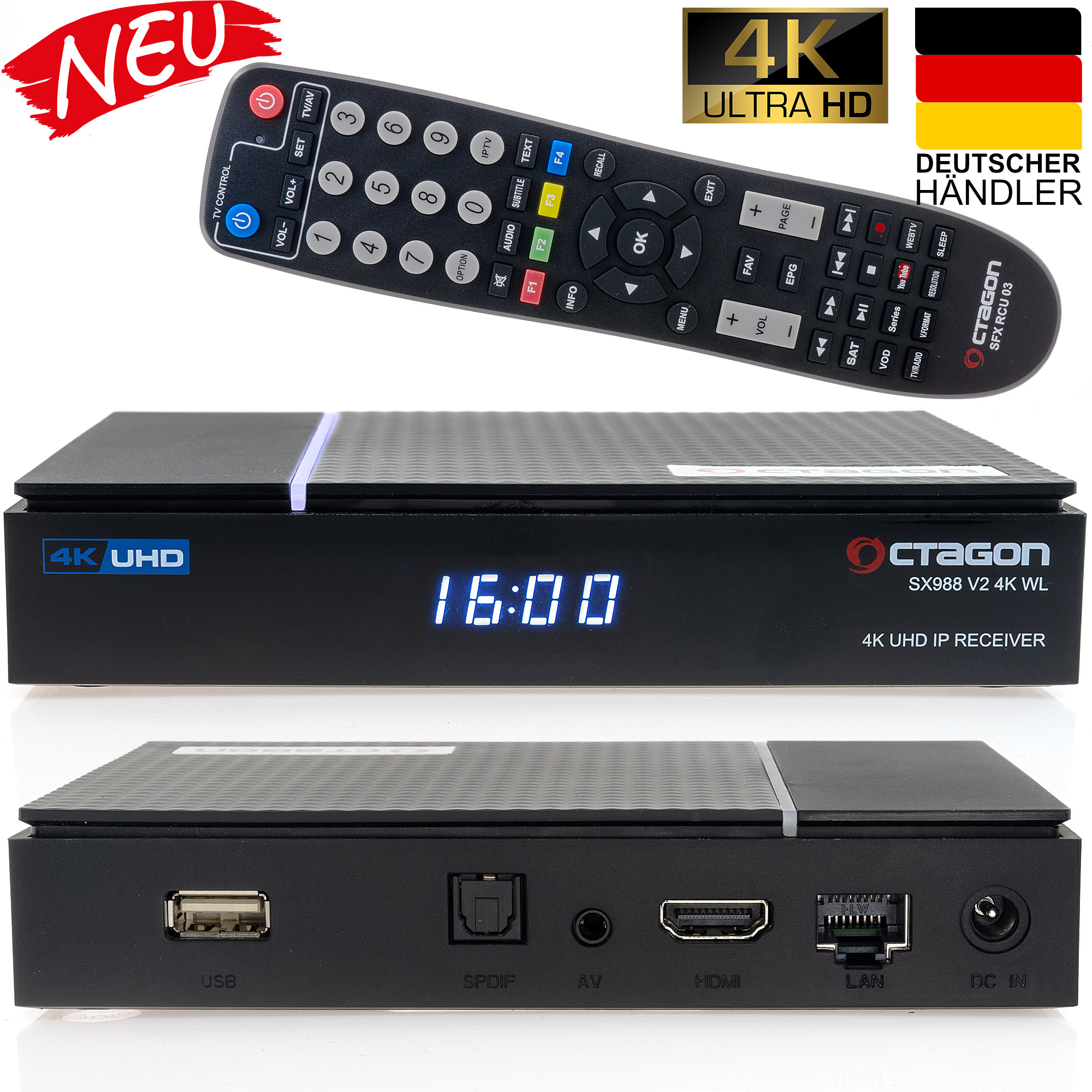 OCTAGON SX988 V2 4K HD H.265 IP schwarz