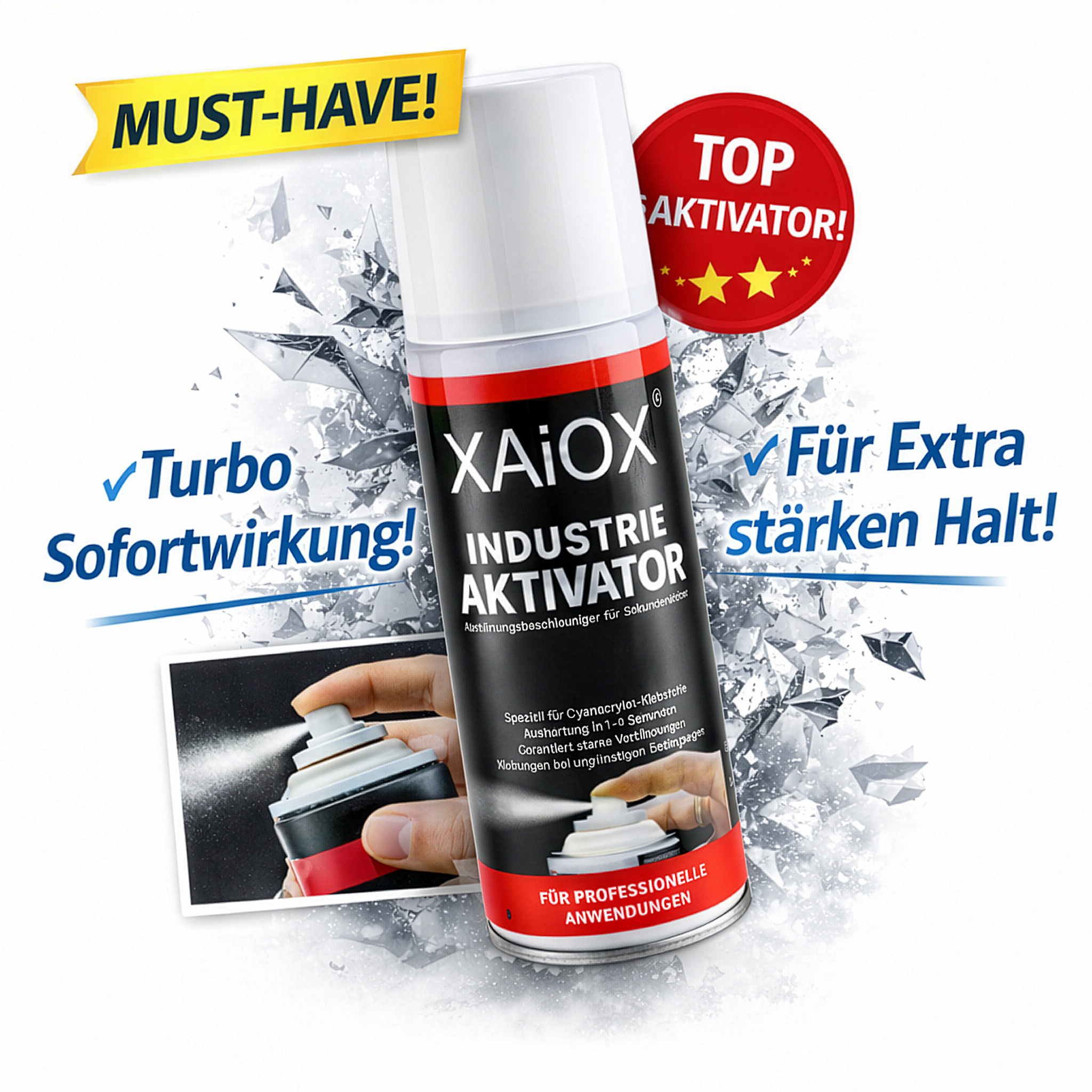 Aktivator Spray Sekundenkleber für Cyanacrylat 200ml Spraydose