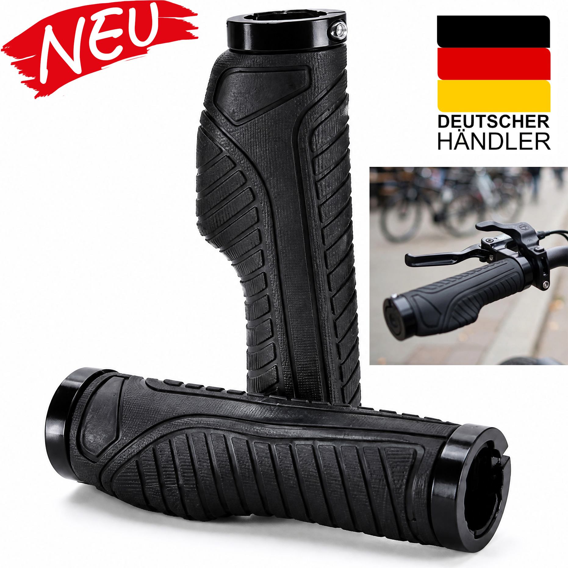 Fahrradgriffe Lenkergriffe ergonomisch Anti-Rutsch Double Lock 22,2mm Griffe MTB XIAOX