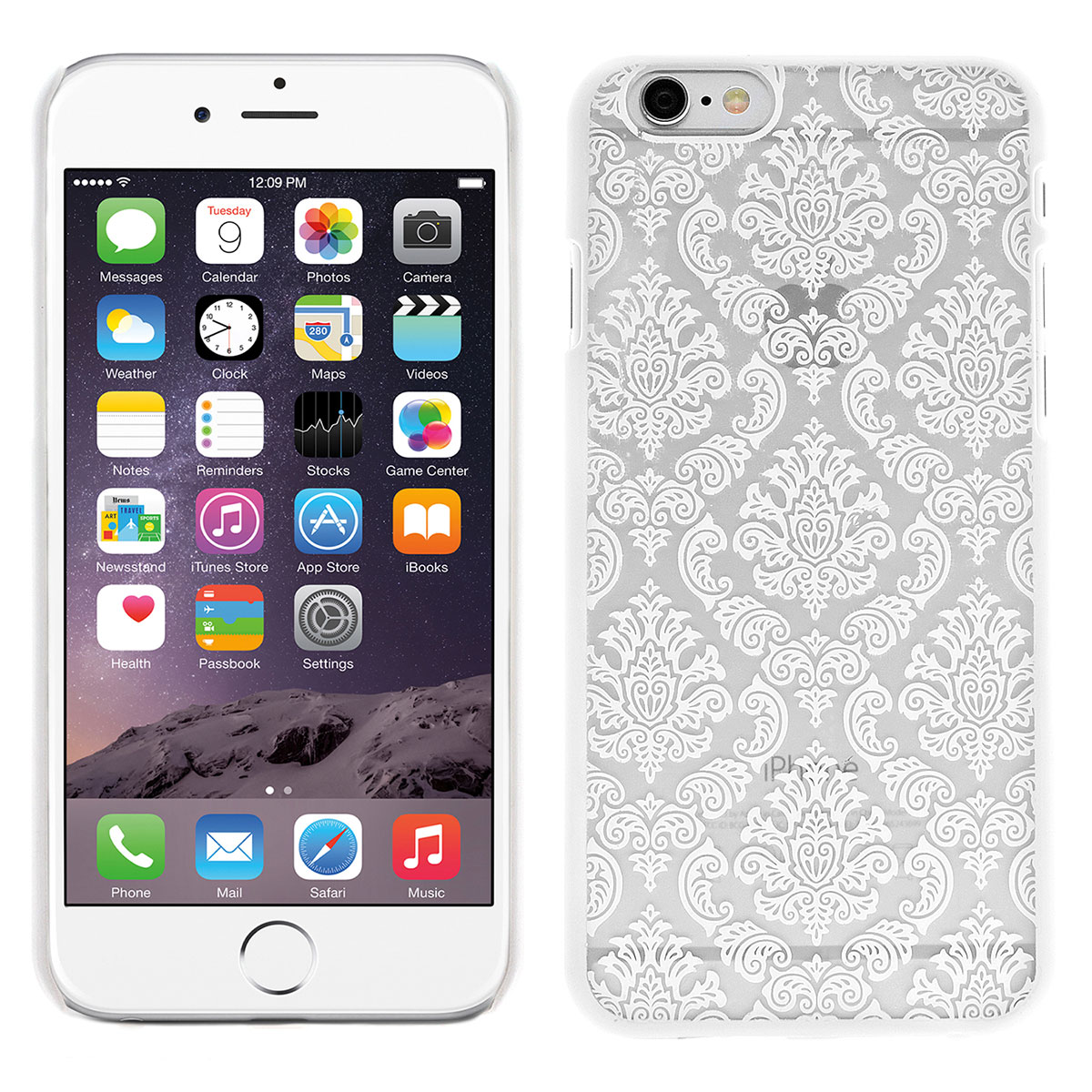 iPhone 6 Schutzhülle Embossed Blumen Paisley Muster(weiss) 