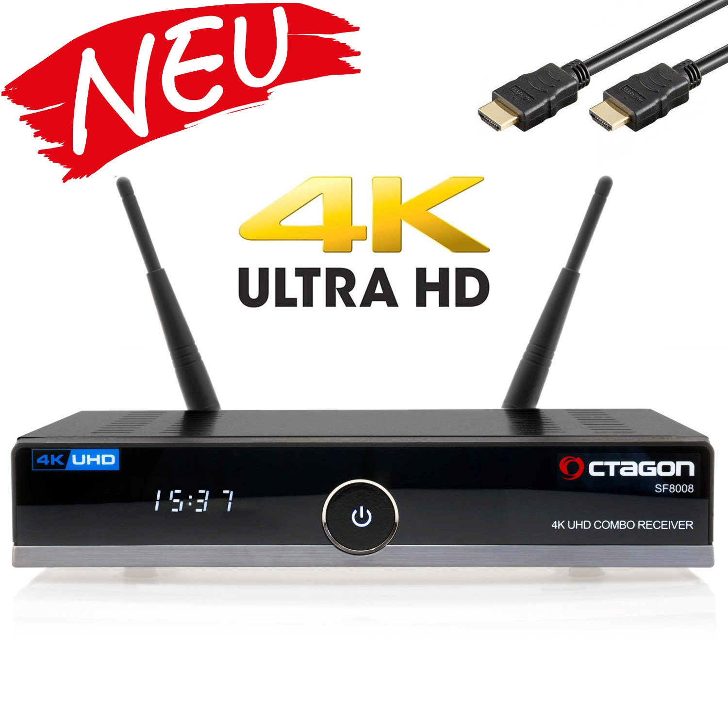 OCTAGON SF8008 UHD 4K Sat-Receiver DVB-S2X DVB-C/T2 Combo [HDR H.265 E2 Linux Dual Wifi]