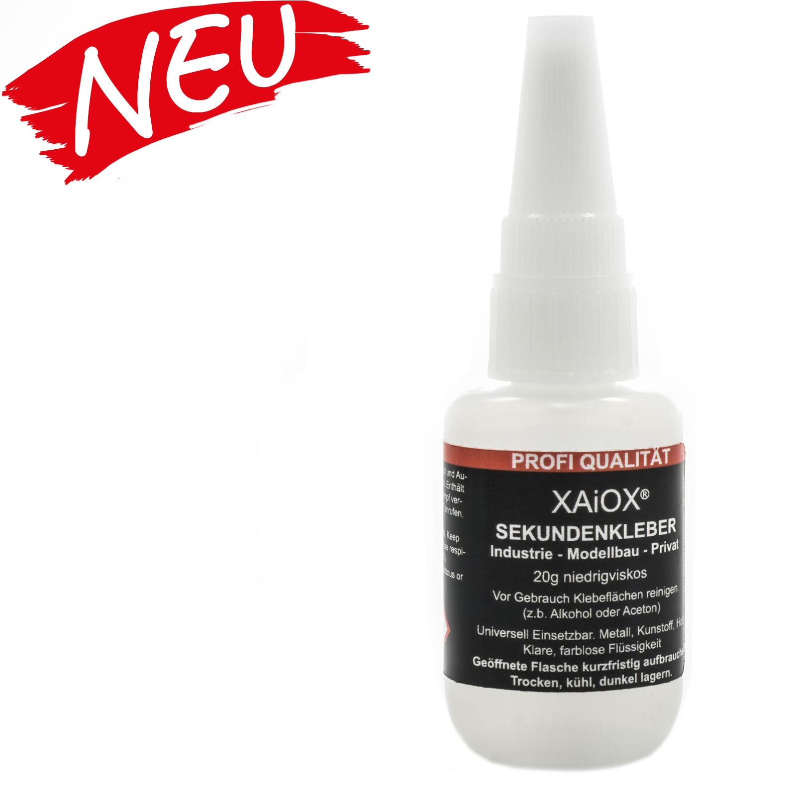 Sekundenkleber Cyanacrylat Superkleber 20g UV Protect Flasche dünnflüssig wasserfest schnell trocken