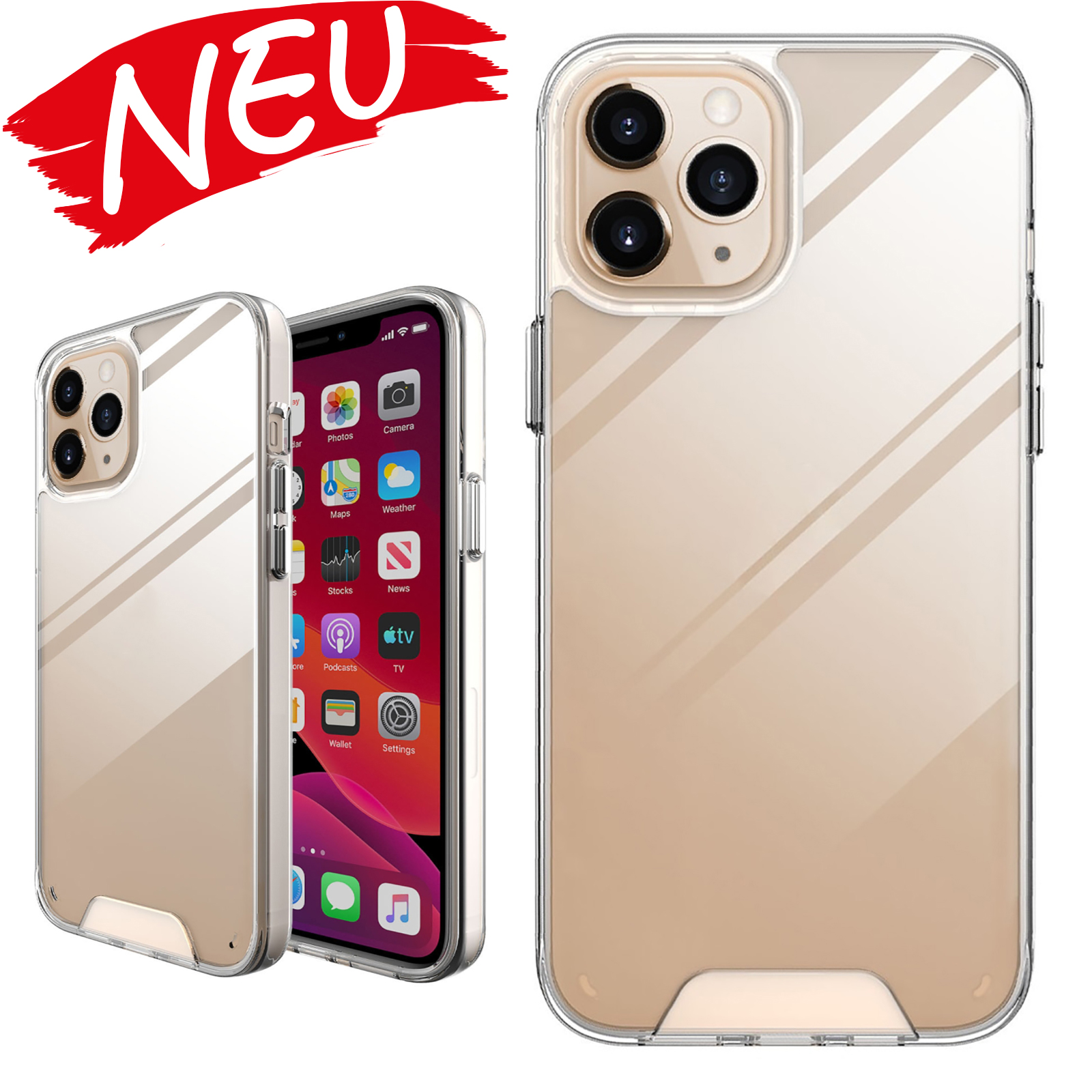 Für iPhone 12 mini Kratzfestes TPU + Acryl Weltraum-Etui Schutzhülle(Transparent)