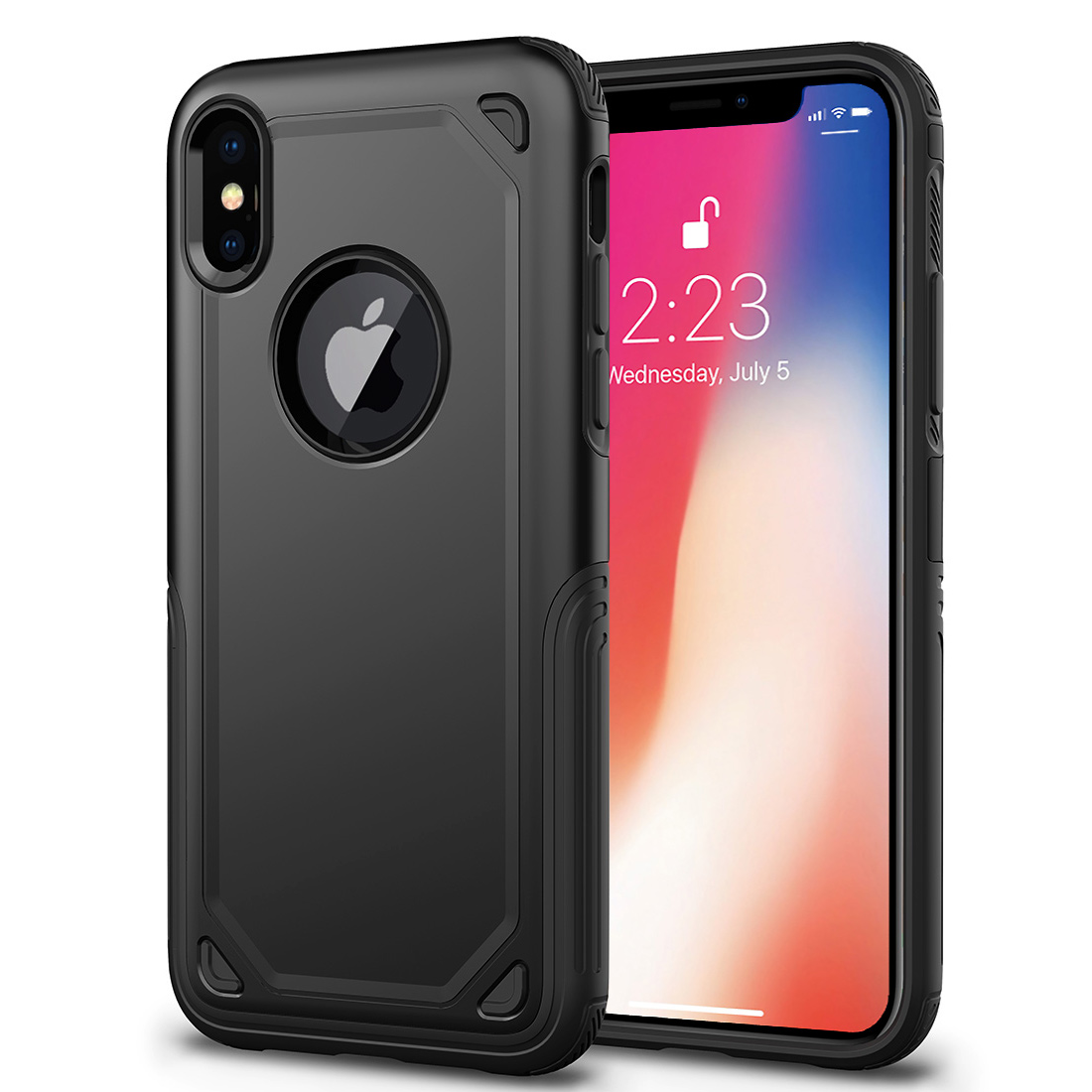 Hybrid Outdoor Schutzhülle für iPhone X - schwarz