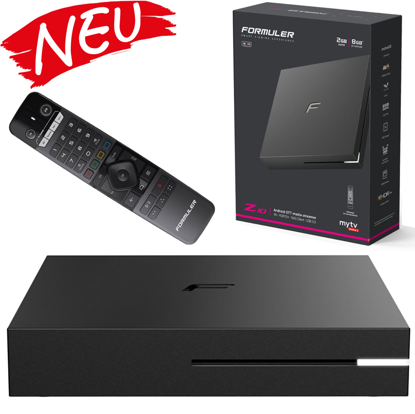 Formuler Z10 4K Android 10 OTT Medien-Streamer 2 GB RAM 8 GB Flash, Dual Wlan