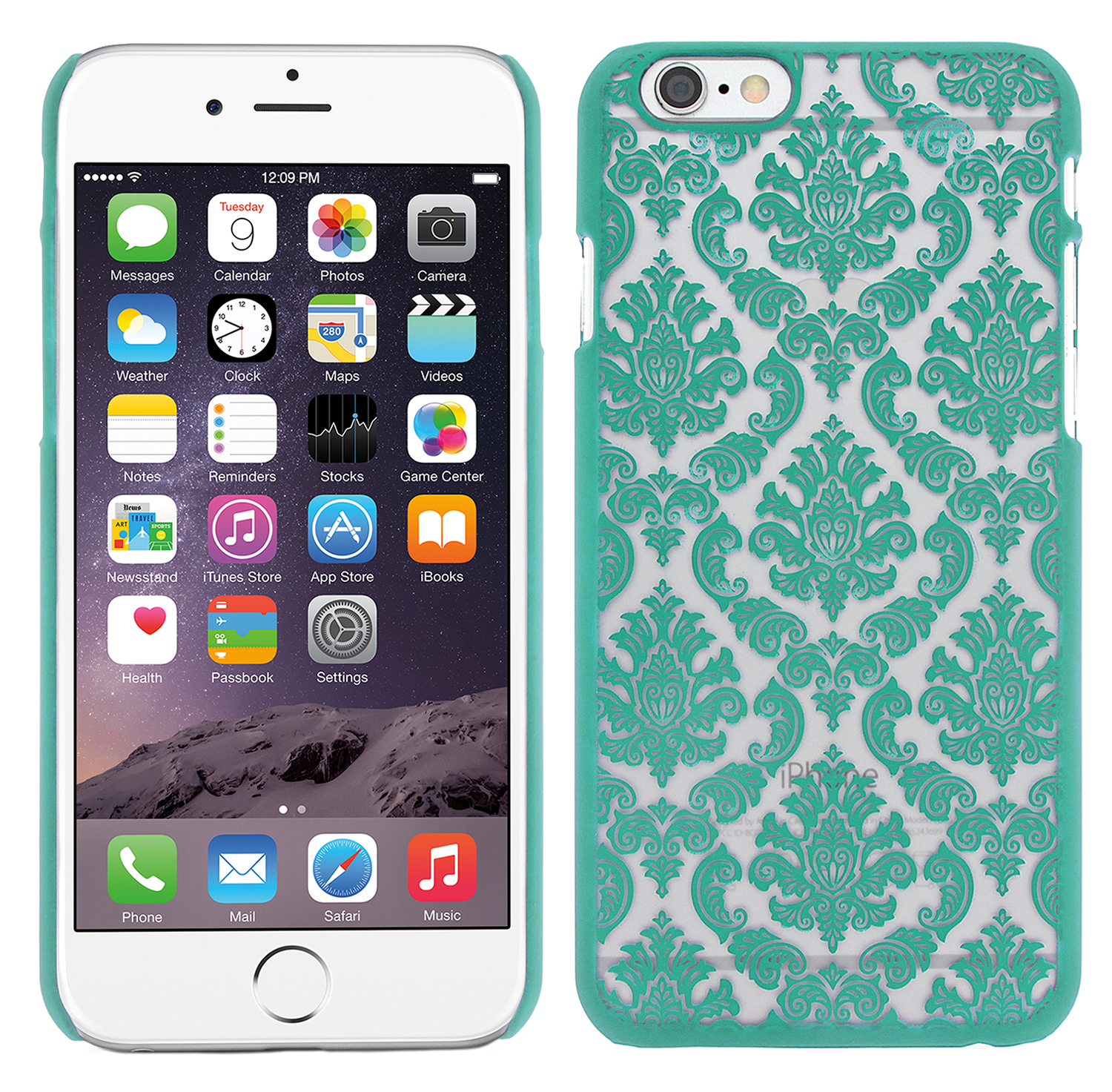 iPhone 6 Schutzhülle Embossed Blumen Paisley Muster (türkis) 