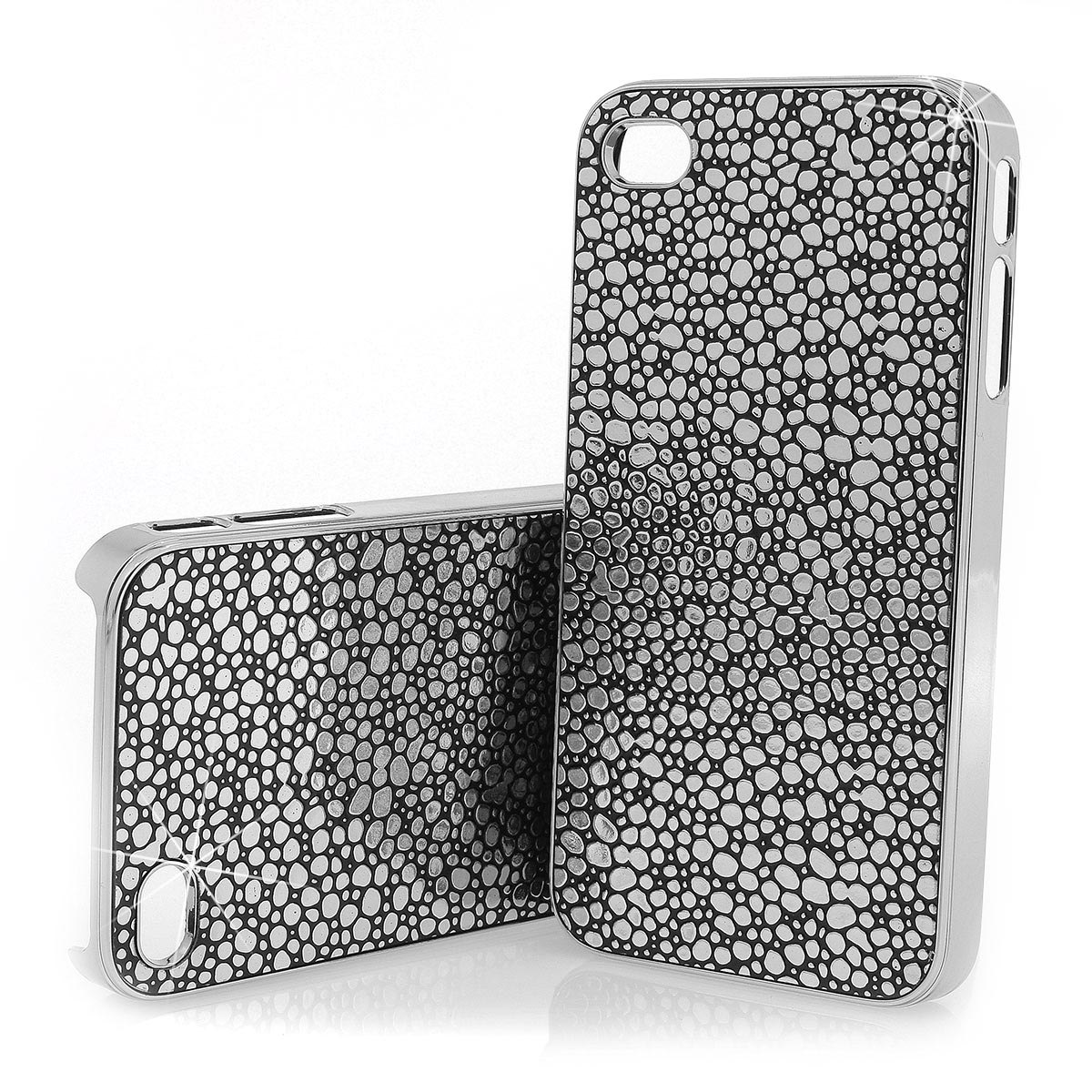 iPhone 4/4s Backcover Hülle Case Alu Design silber schwarz 