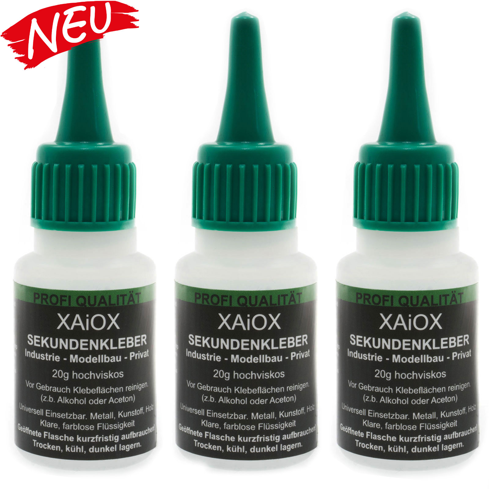 Sekundenkleber Cyanacrylat Superkleber 20g UV Protect Flasche dickflüssig wasserfest schnell trocken