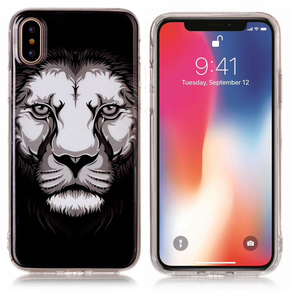 TPU Schutzhülle Bumper Case für iPhone X - Design Motiv Löwe