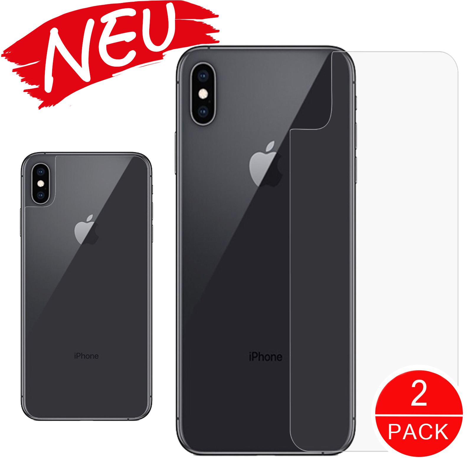 Hydrogel Schutzfolie Handy Rückseite Backcover iPhone X