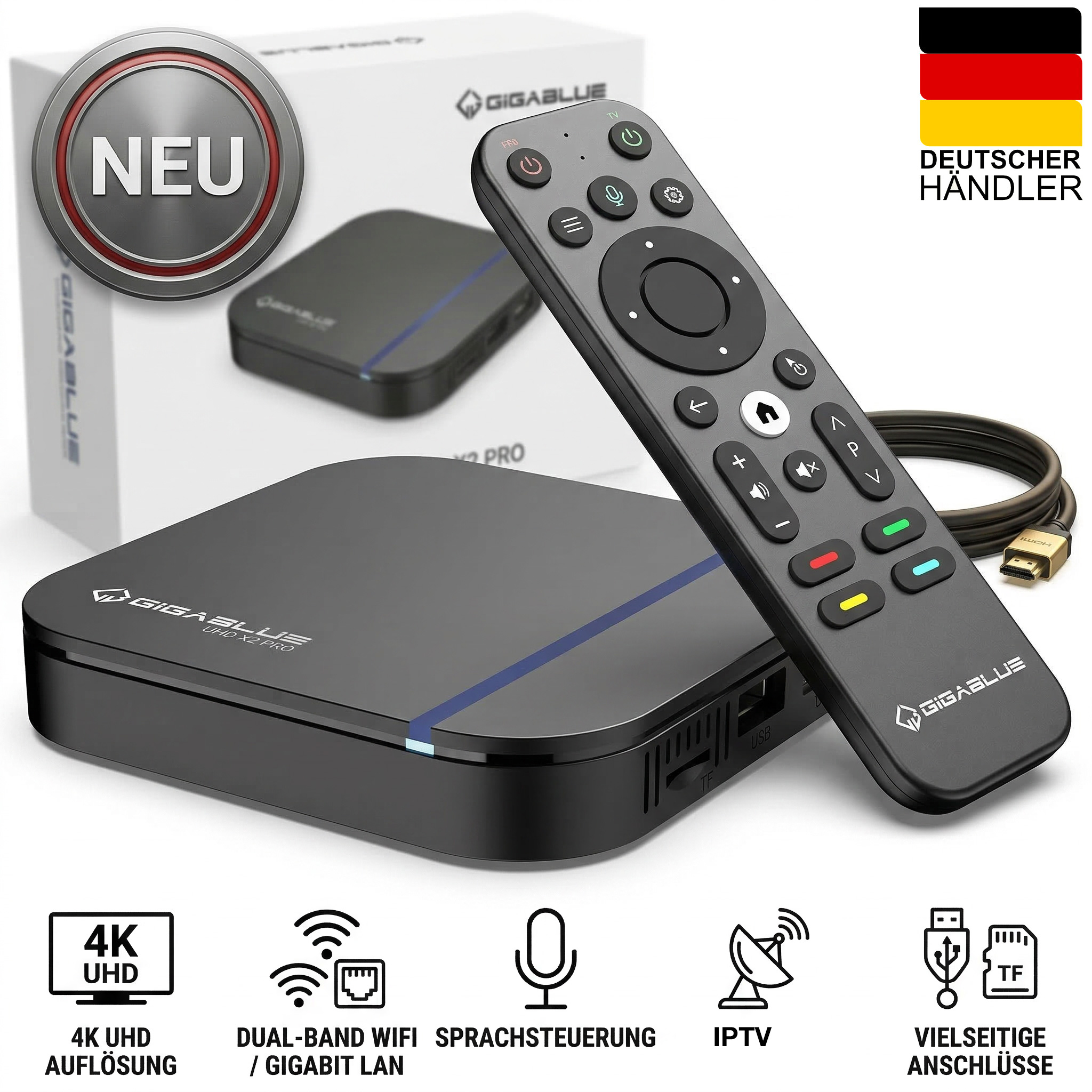 GigaBlue UHD X2 PRO 4K Android 12 Xtream/IP-TV/OTT Media Player