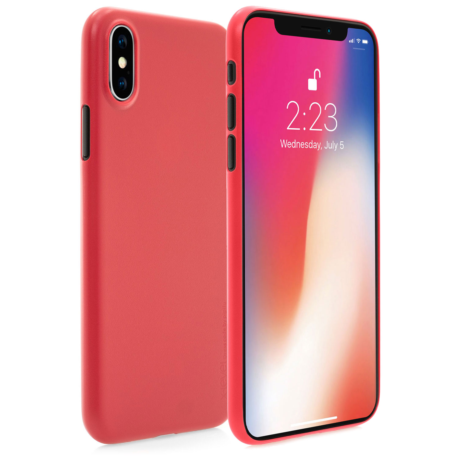 iPhone X TPU Schutz Hülle Leder Skin - rot