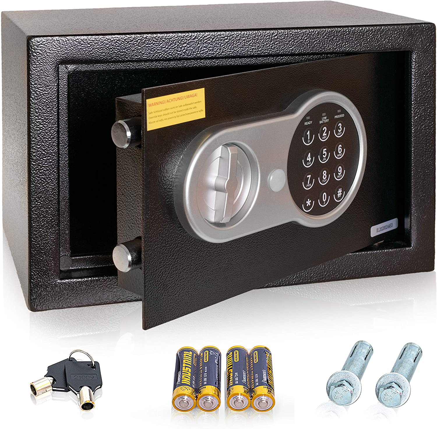 Für größere Ansicht Maus über das Bild ziehen        Anadol Tresor Premium, Elektronischer-Safe mit Zahlenschloss & Schlüssel, Kleiner-Tresor, Einbau-Tresor, Safe-Tresor, Digital Wandtresor, Stahlsafe-20×31×20 cm