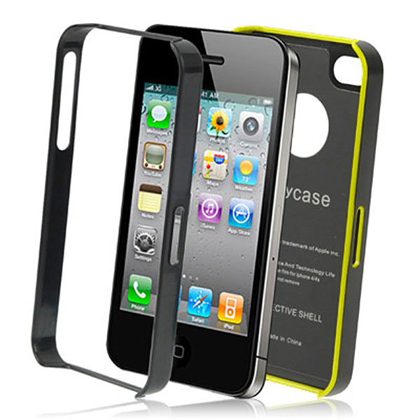 Apple iPhone Alu Case Aluminium Hülle - schwarz - gelb 