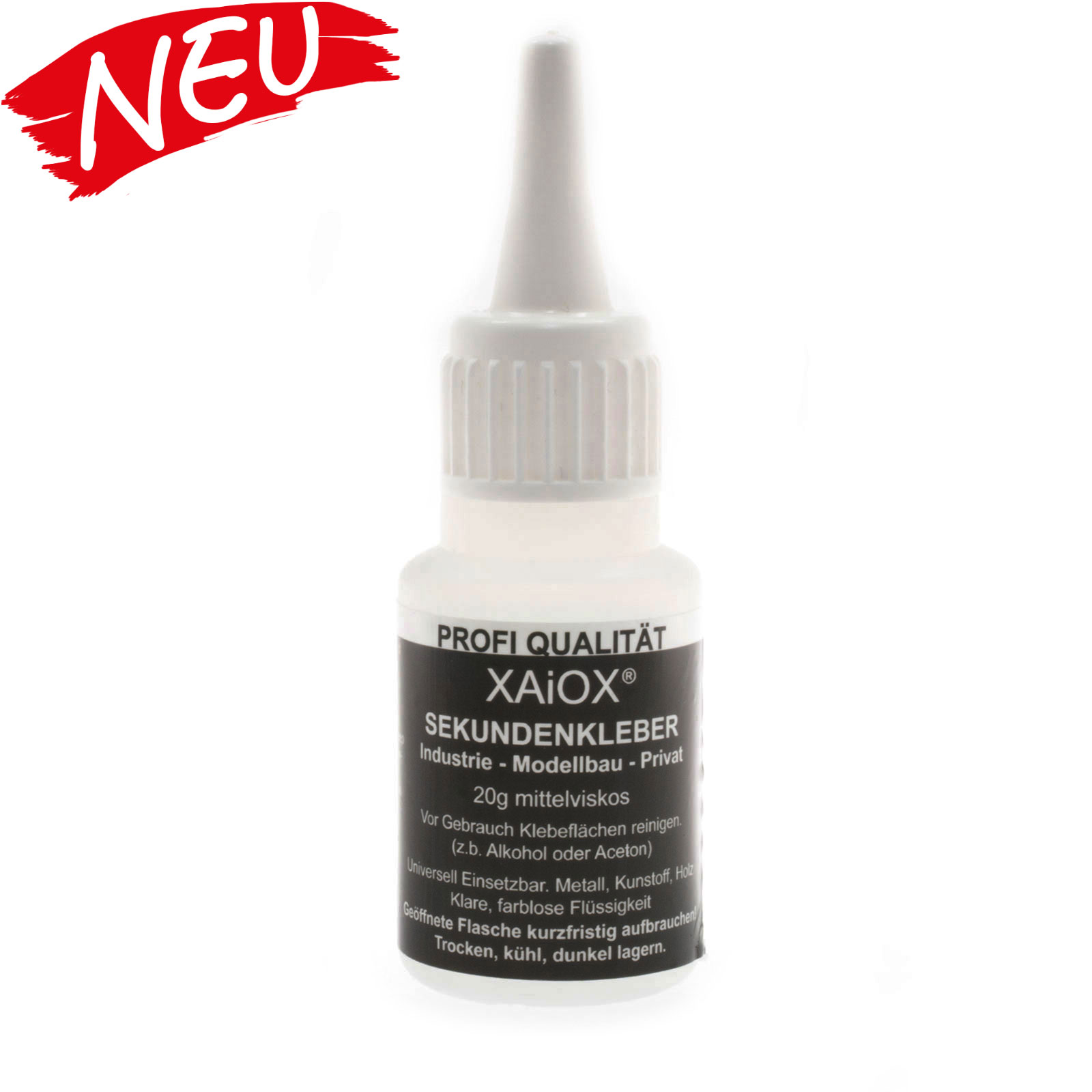 Sekundenkleber Cyanacrylat Superkleber 20g UV Protect Flasche dünnflüssig wasserfest schnell trocken