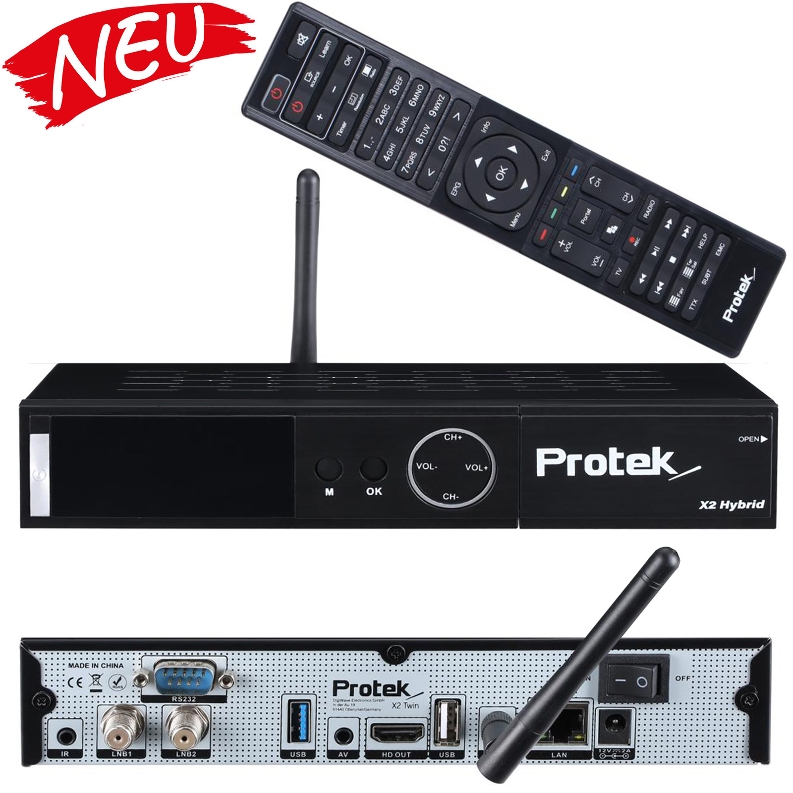 Protek X2 4K UHD 2160p H.265 HEVC E2 Linux Dual Wifi Twin Sat Receiver