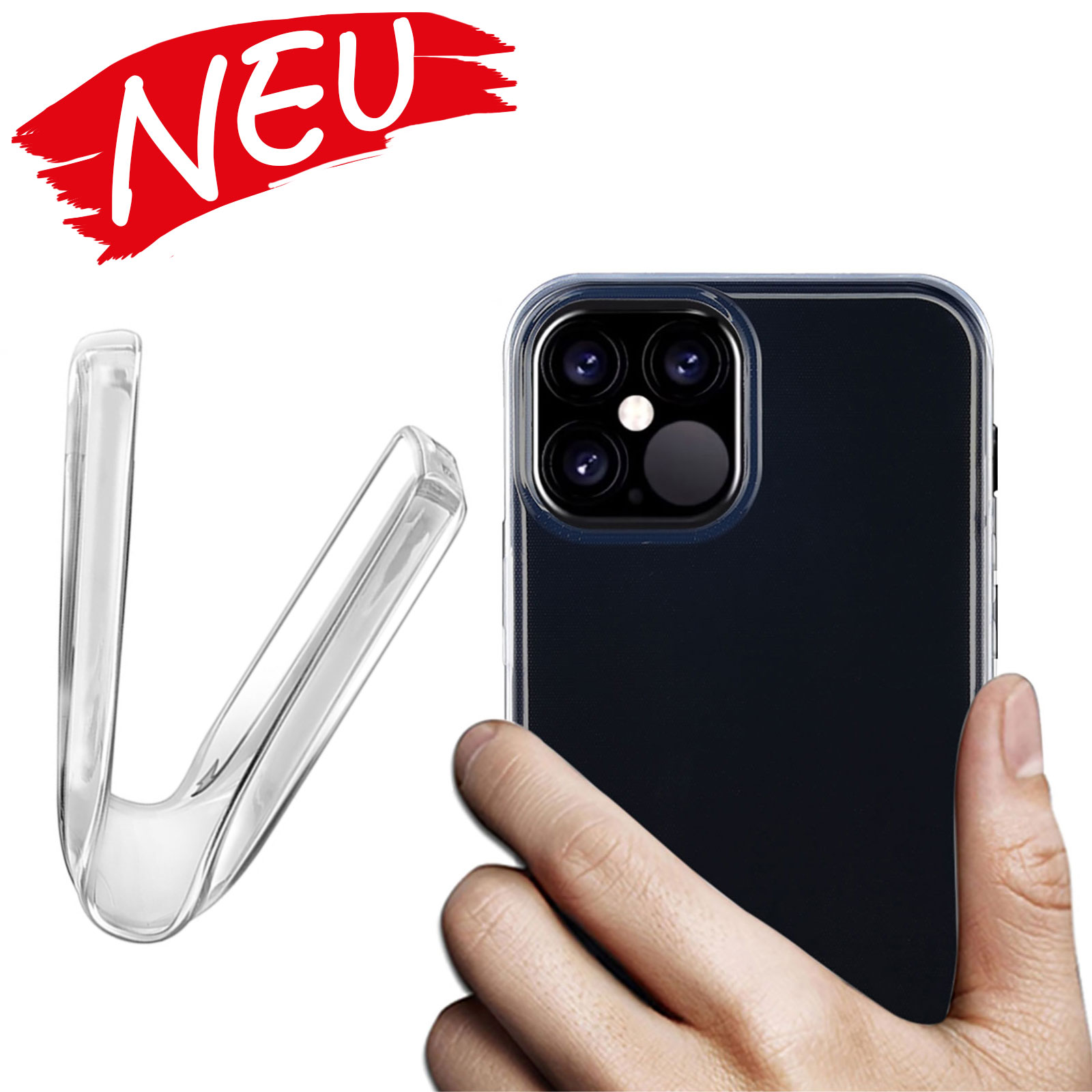 Für iPhone 13 mini Kratzfestes TPU-Etui Schutzhülle (Transparent)