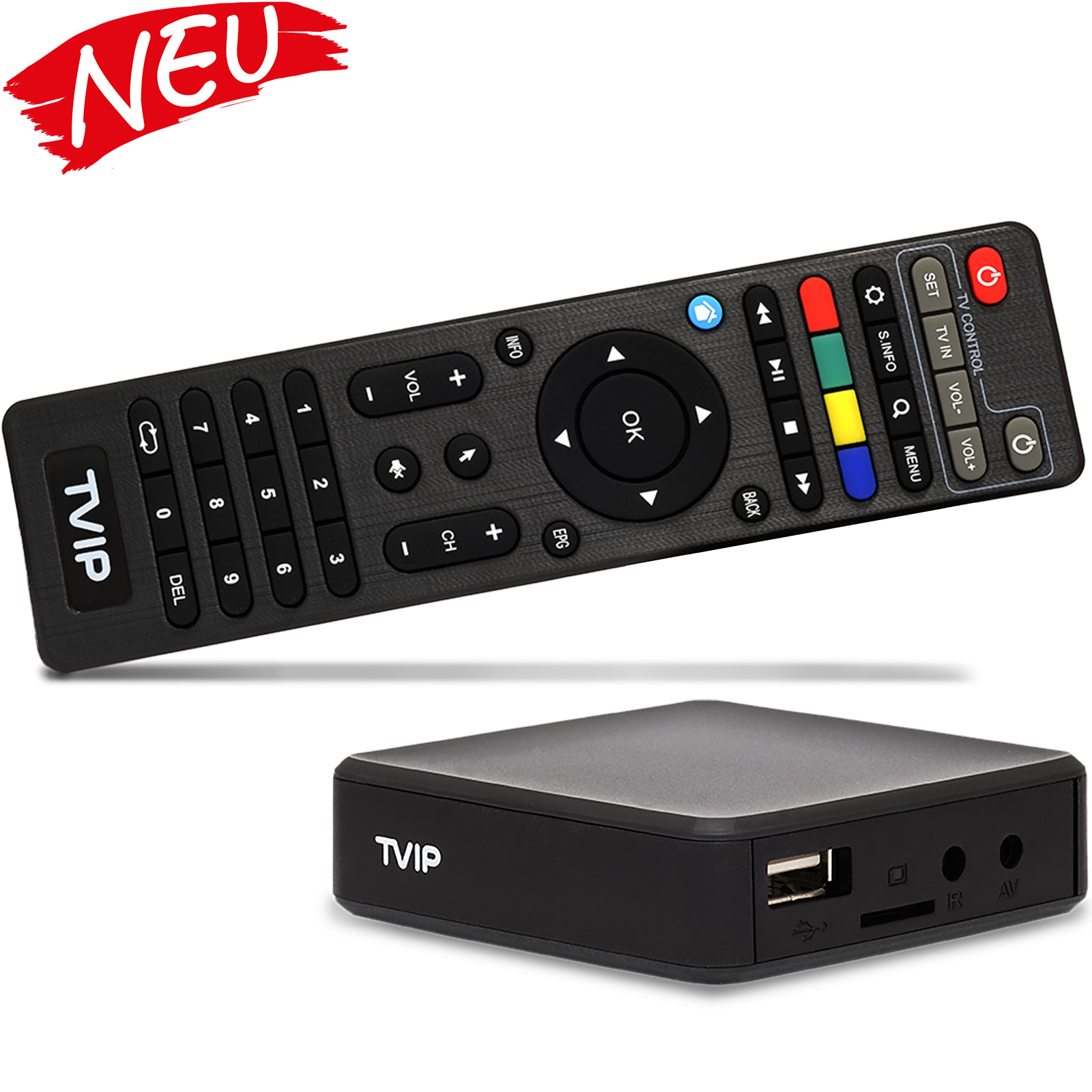 TVIP S-Box v.530 IPTV HD Multimedia Streamer in schwarz