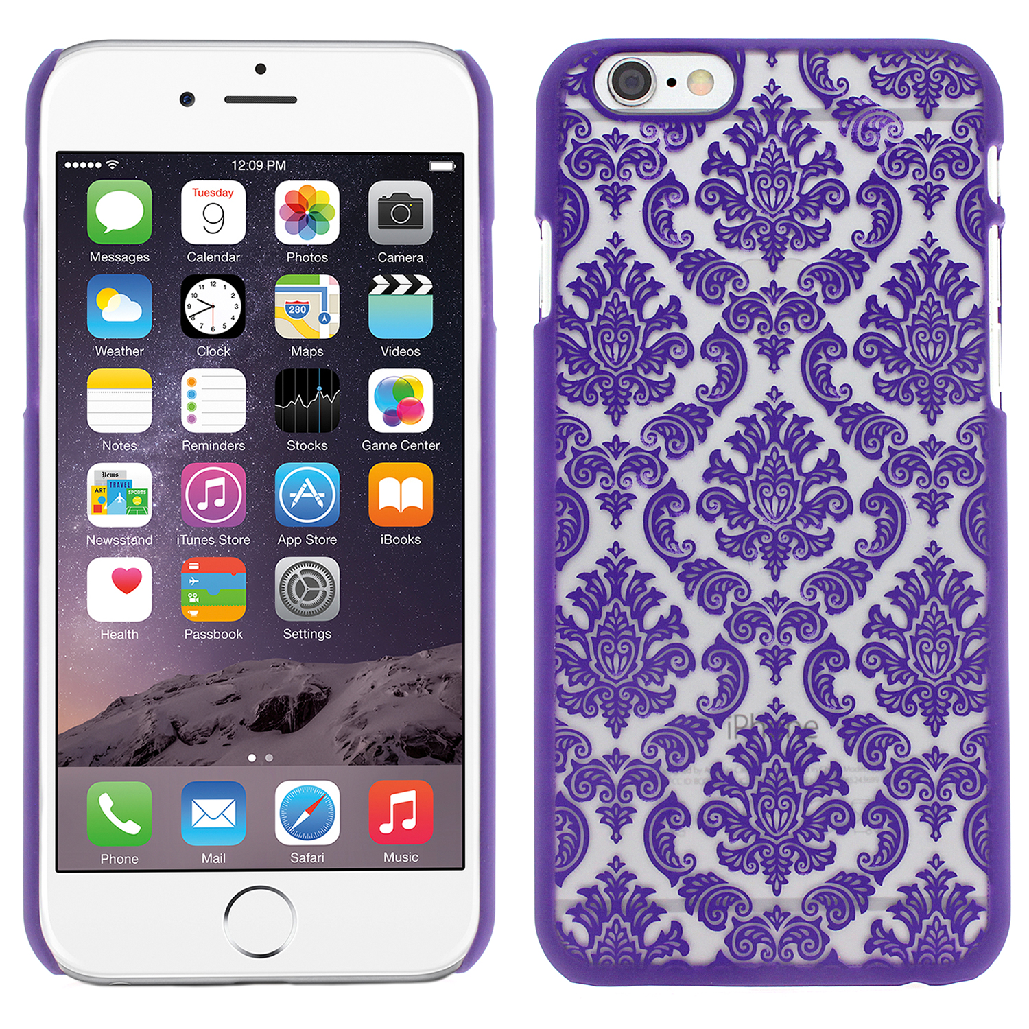iPhone 6 Plus Schutzhülle Embossed Blumen Paisley Muster(lila) 