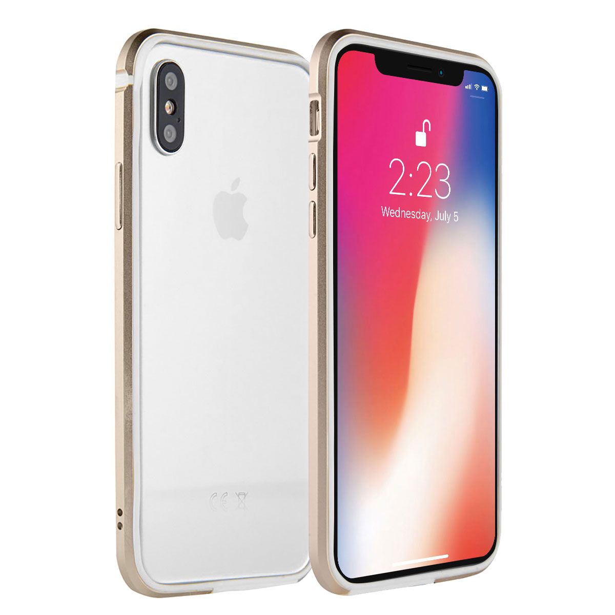 iPhone X TPU Schutz Hülle Aluminium Beschichtung - gold
