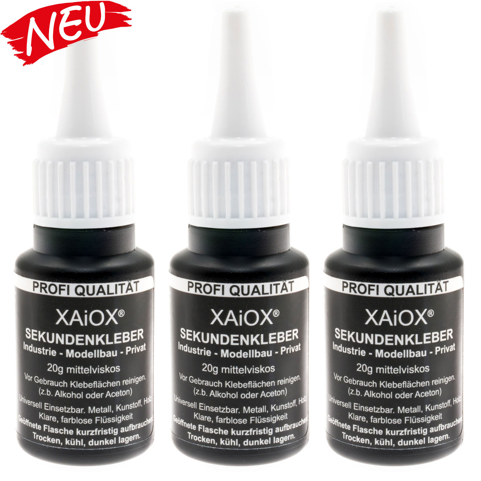 Sekundenkleber Cyanacrylat Superkleber 20g UV Protect Flasche dünnflüssig wasserfest schnell trocken