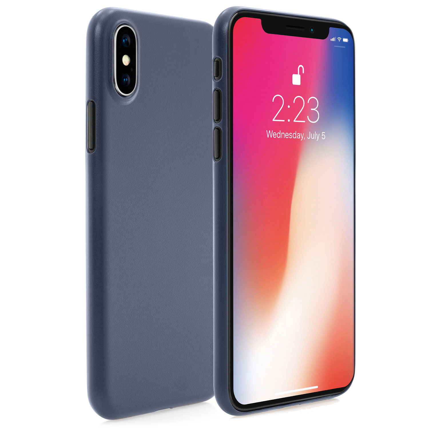 iPhone X TPU Schutz Hülle Leder Skin - blau