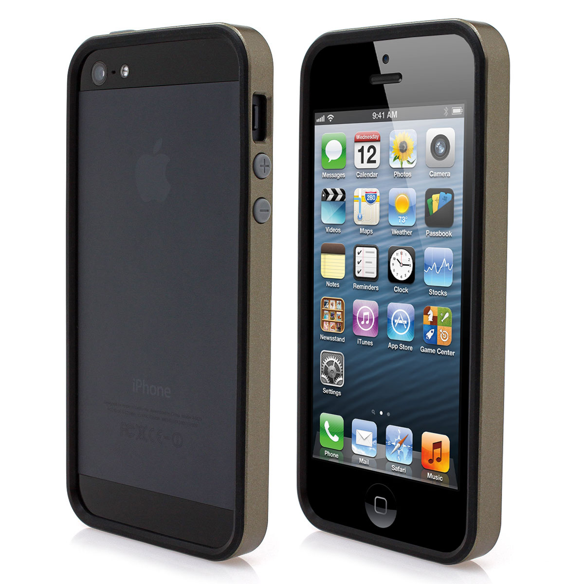 iPhone 5 TPU Silikon Schale Case Cover Schutz Hülle Bumper Gold Schwarz