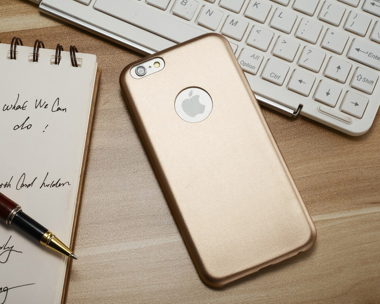 iPhone 6 Ultra Dünn CaseMe Weich Kunst-Leder Hülle in gold 