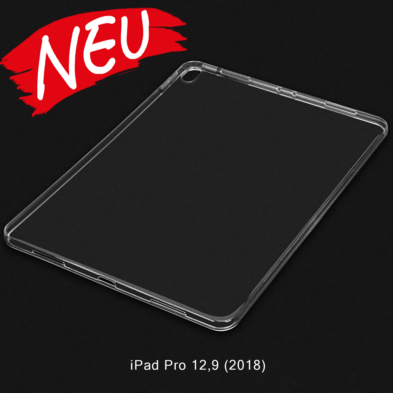 iPad Pro 12,9 (2018) Slim dünne TPU Gel Hülle - Transparent