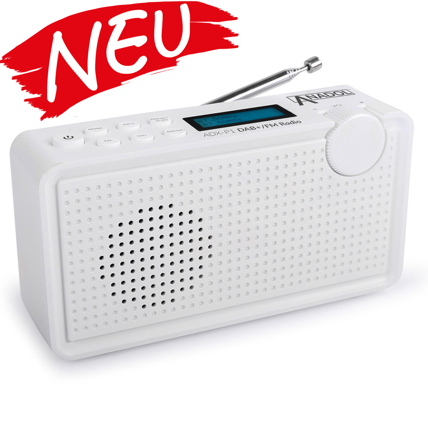 Anadol ADX-P1 DAB/DAB+/UKW/FM Radio - 20 Senderspeicherplätze - schwarz