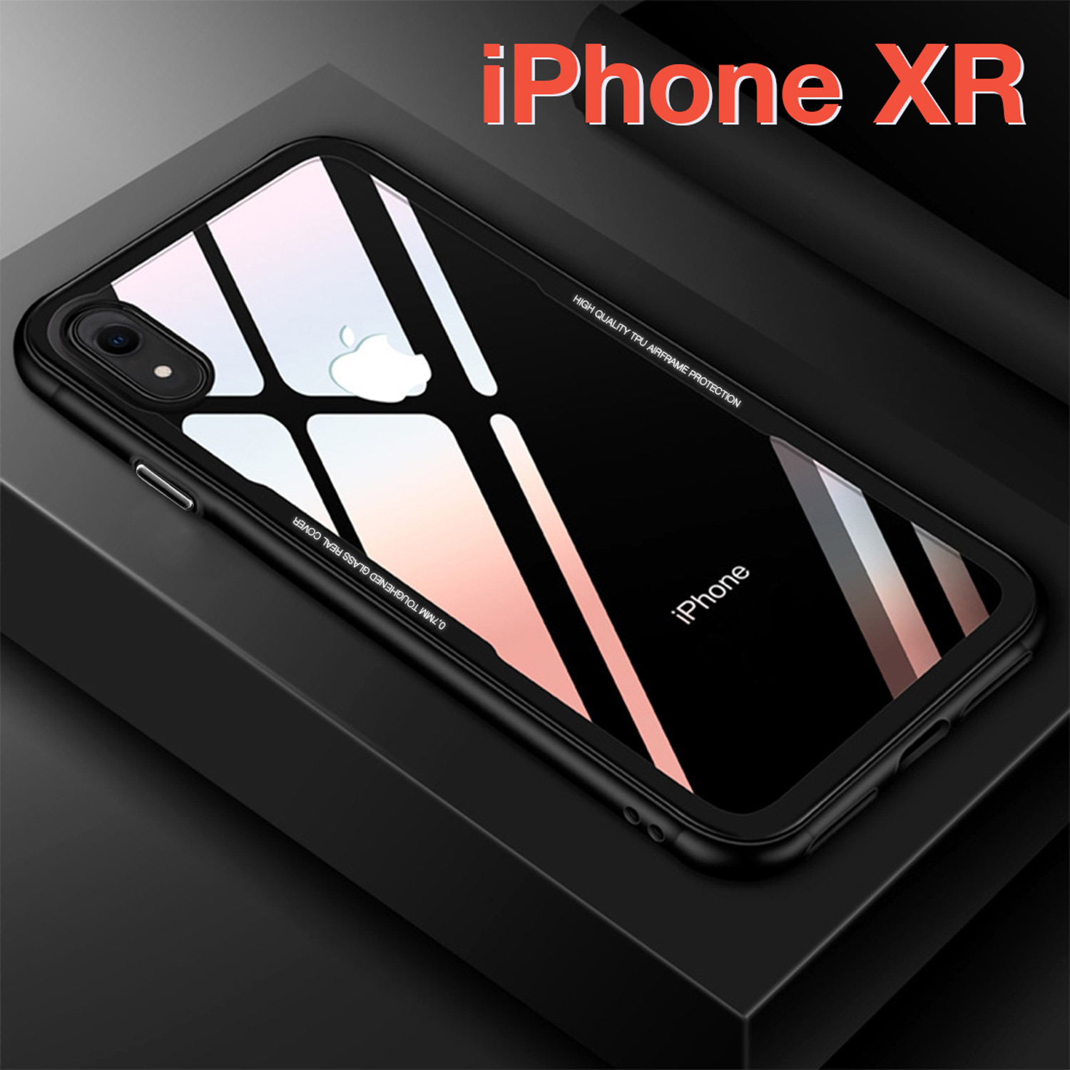 iPhone XR - TPU Hülle mit integrierter Sicherheitsglas Rückseite