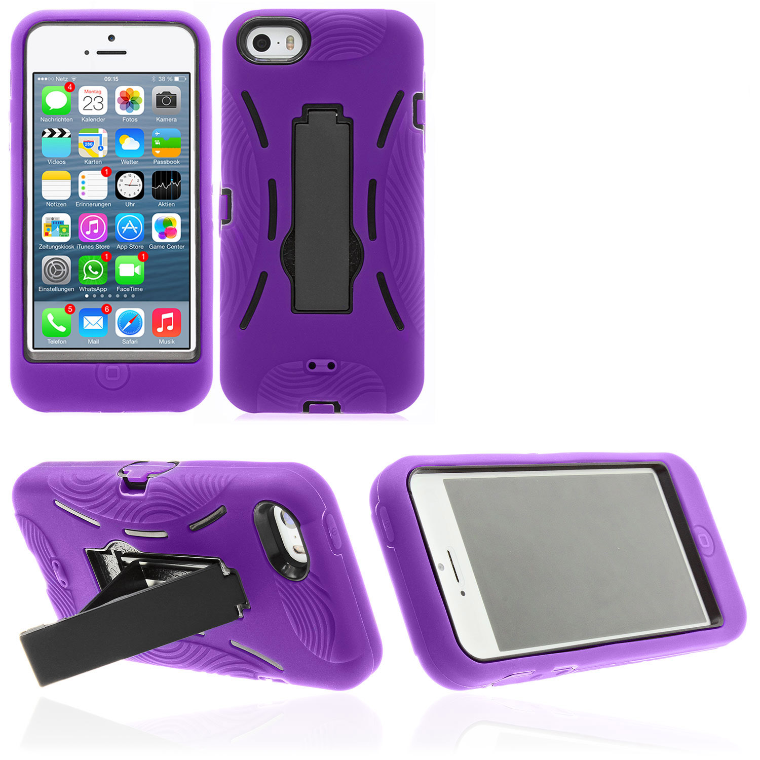 iPhone 5 Outdoor Schutz Hülle Bumper Schmutz Abweisend lila