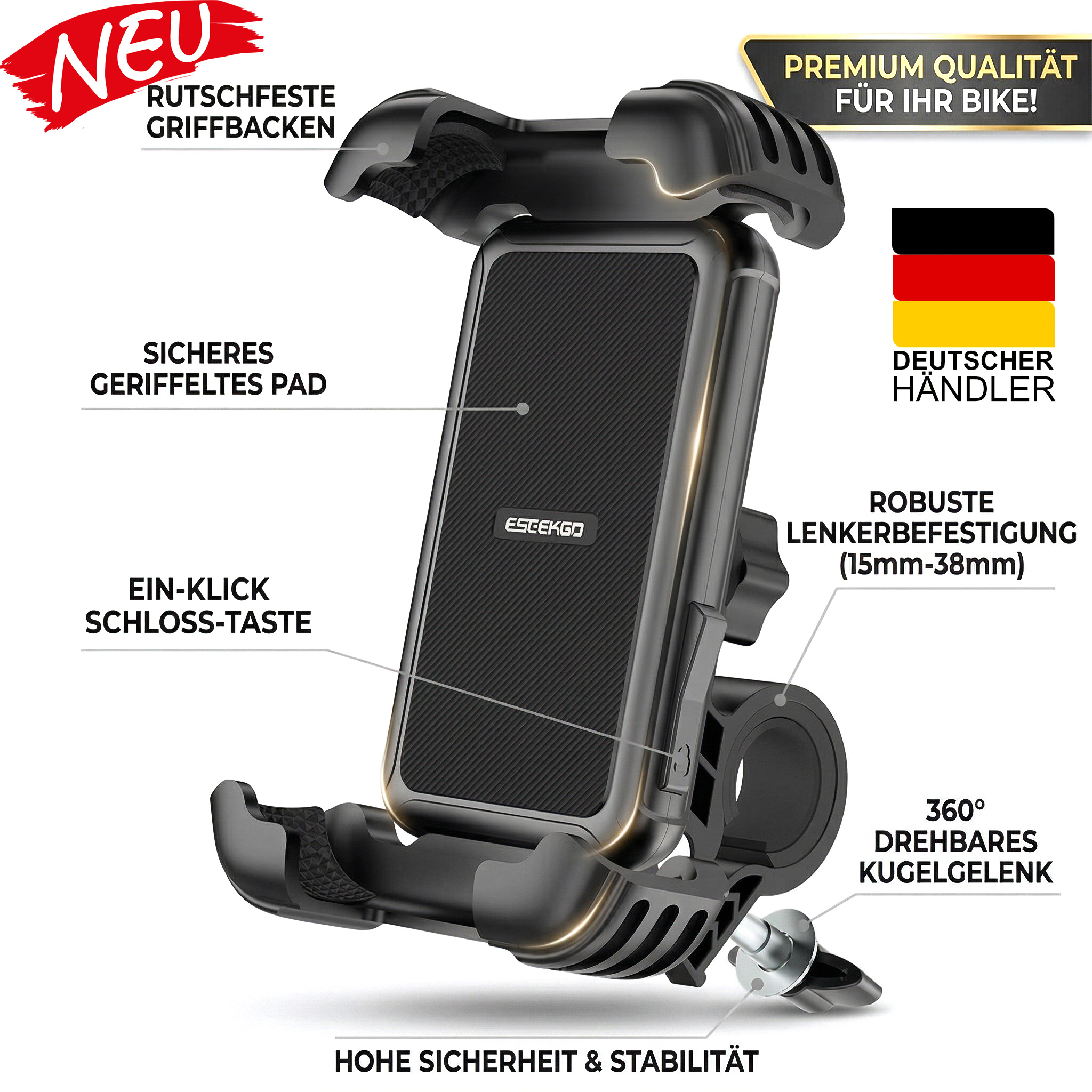 Handyhalterung Fahrrad Universal Smartphone Halterung Bike 360°