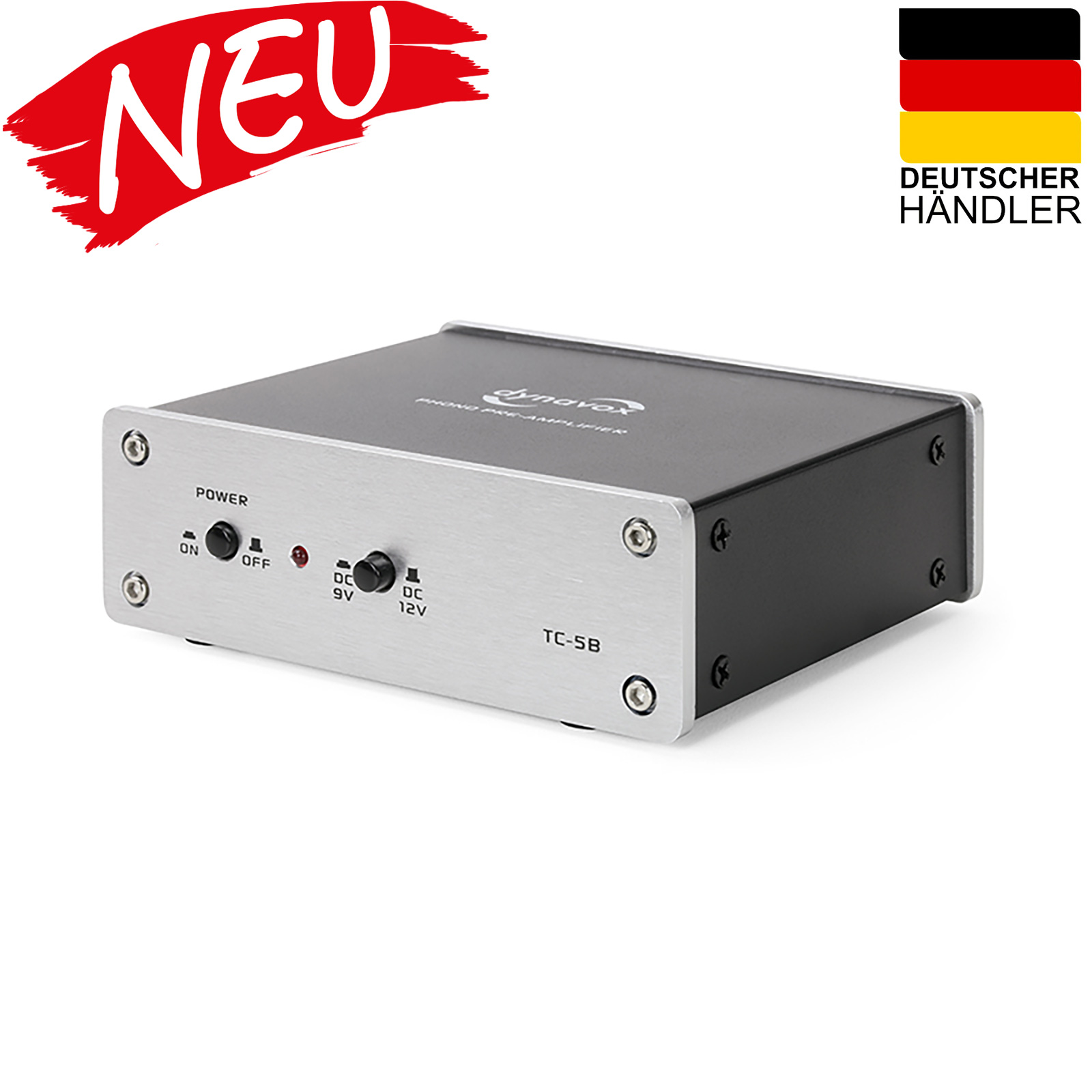 Dynavox TC-5B Profi Phonovorverstärker für MM - Systeme silber