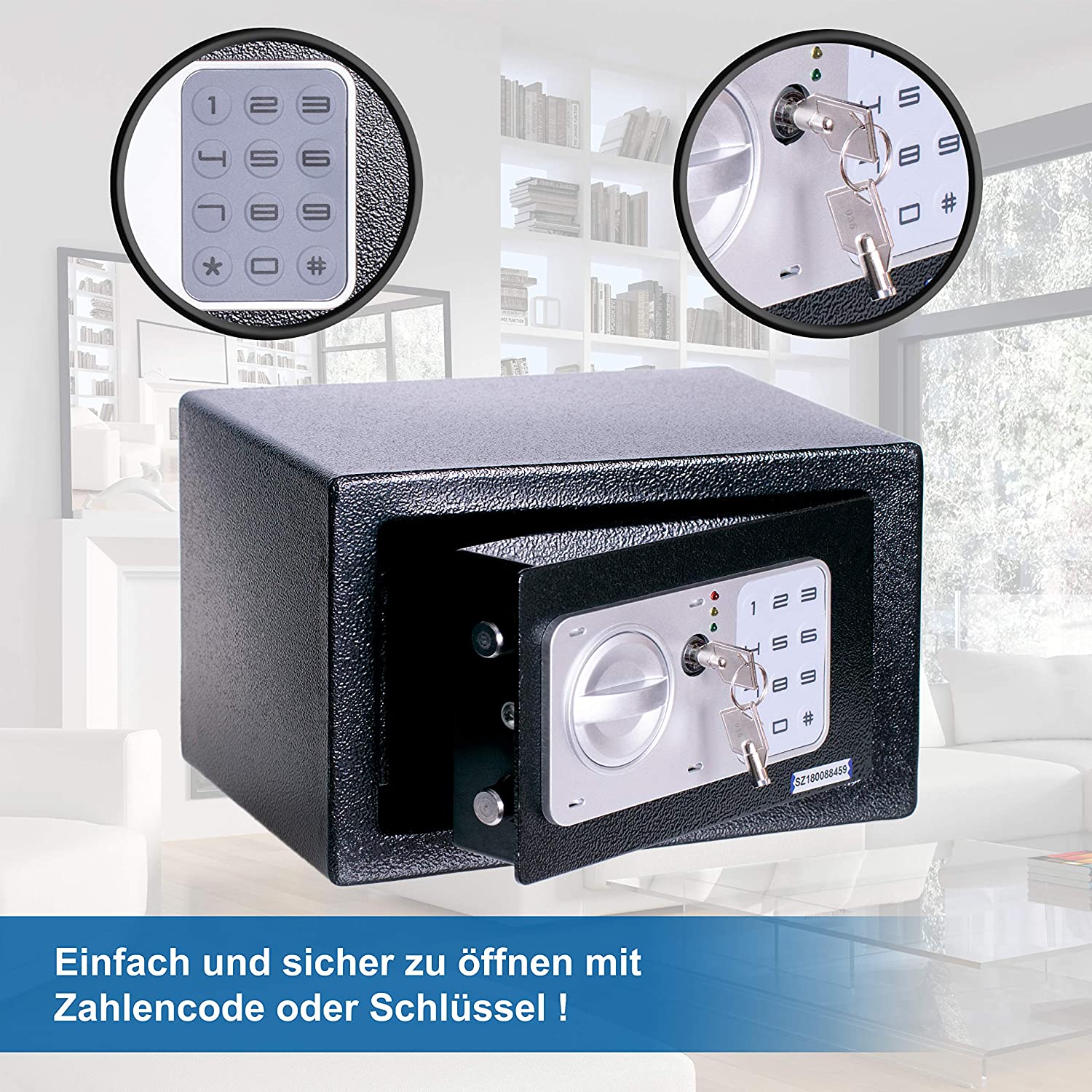 nadol Tresor Basic, Elektronischer-Safe mit Zahlenschloss und