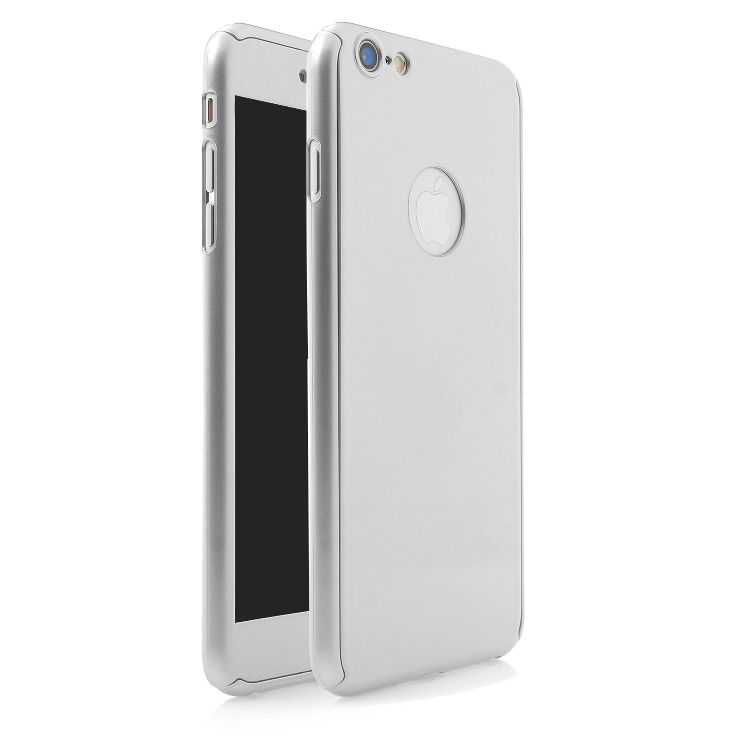 iPhone 6/6s 360° Full Cover Schutzhülle mit Schutzglas in silber 