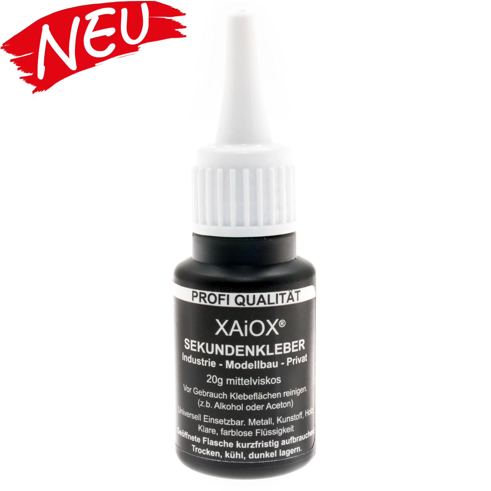 Sekundenkleber Cyanacrylat Superkleber 20g UV Protect Flasche dünnflüssig wasserfest schnell trocken