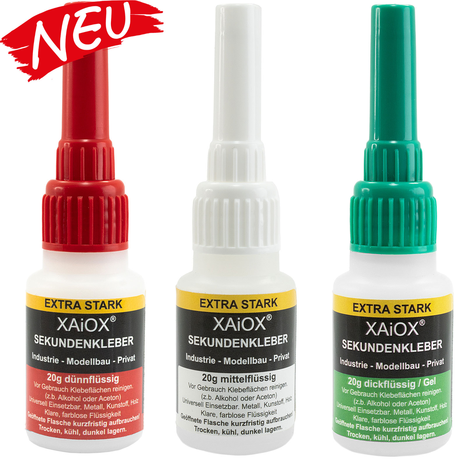 Sekundenkleber Cyanacrylat Superkleber 20g UV Protect Flasche wasserfest schnell trocken