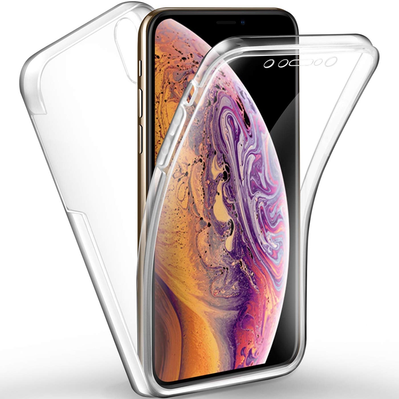 iPhone XR Ultradünne doppelseitige, Full Cover TPU Hülle (transparent)