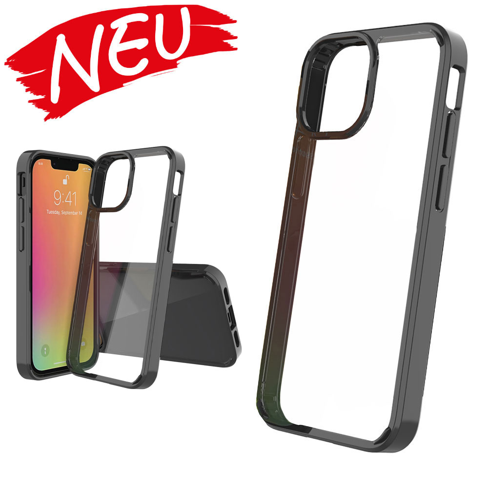 Für iPhone 13 mini Kratzfestes TPU-Etui Schutzhülle (Transparent schwarz )