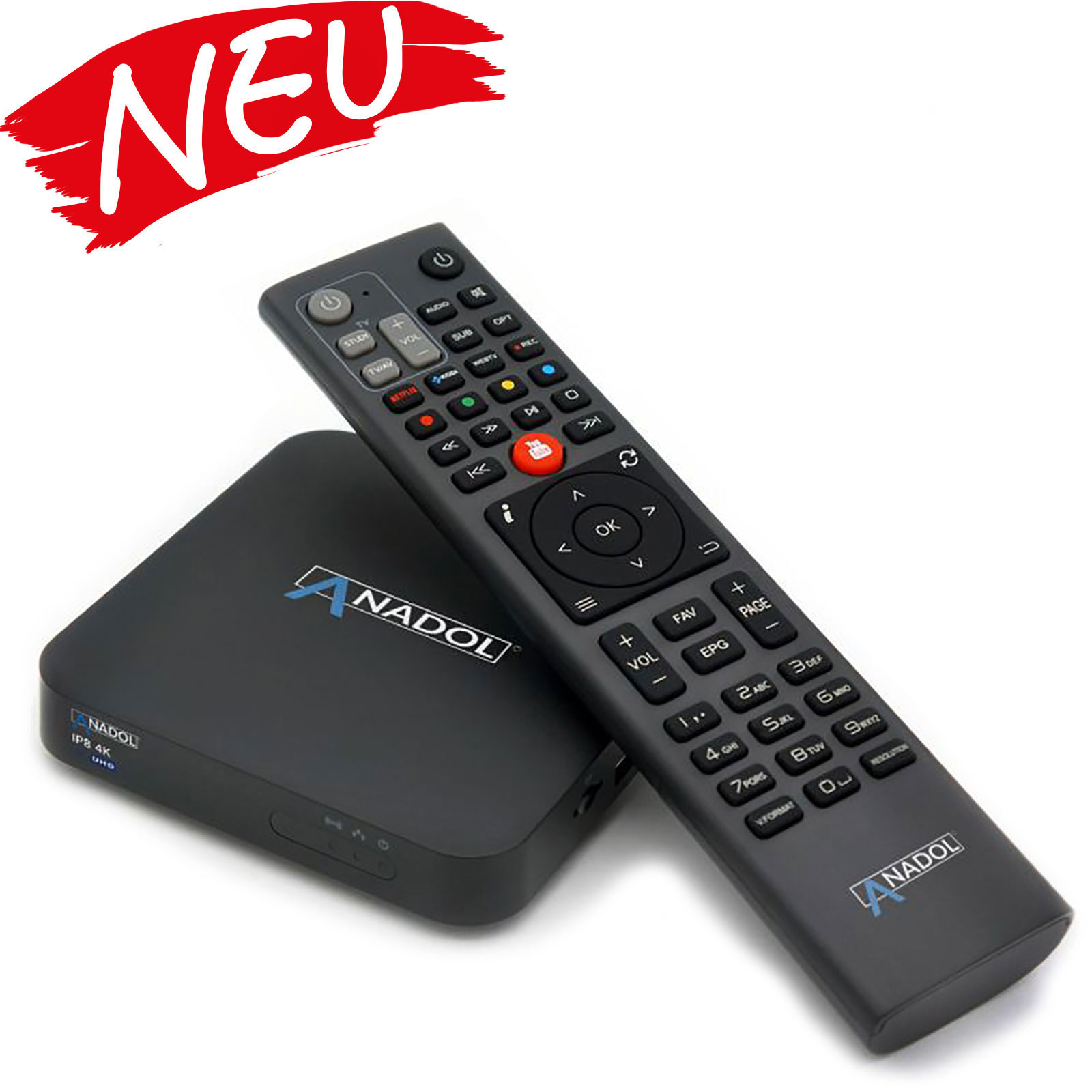 Anadol IP8 4K UHD Receiver mit E2 Linux + Define OS, Multiboot Dualboot IPTV Set-Top-Box