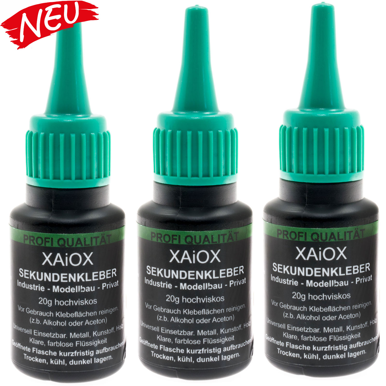 Sekundenkleber Cyanacrylat Superkleber 20g UV Protect Flasche dickflüssig wasserfest schnell trocken