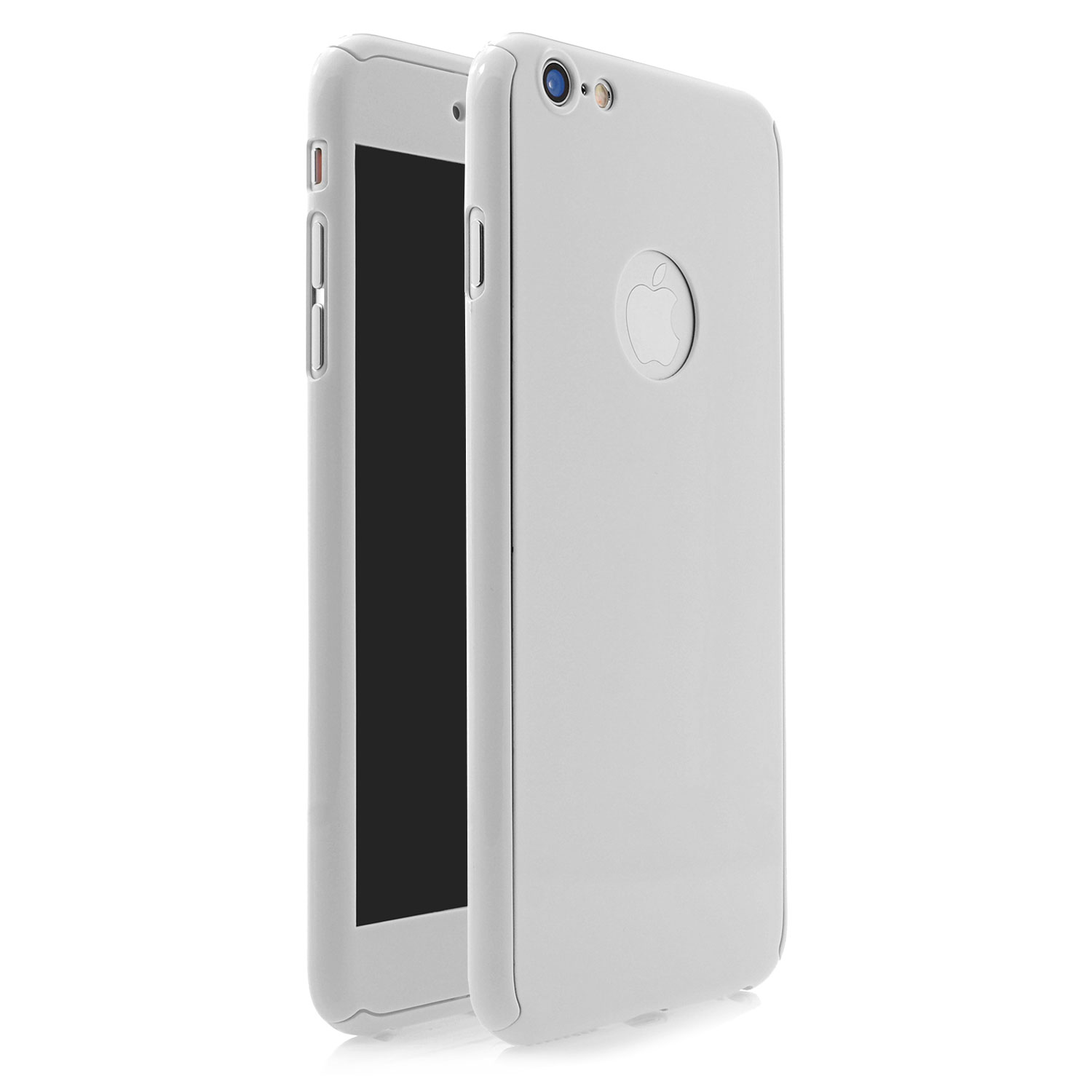 iPhone 6/6s 360° Full Cover Schutzhülle mit Schutzglas in weiss 