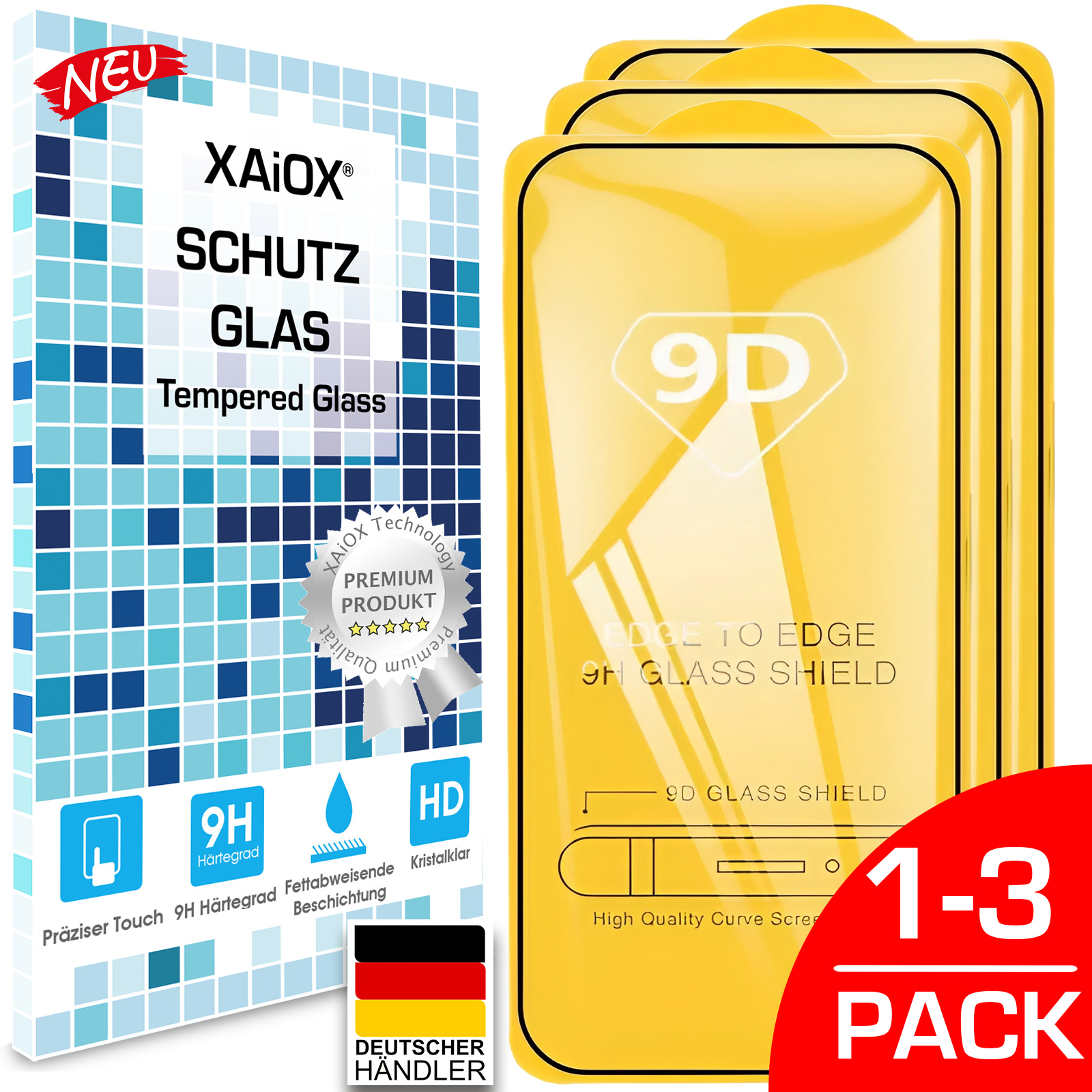 Apple iPhone 14 / Pro / Plus - 3D 0.26mm 9H Schutzglas echt Glas