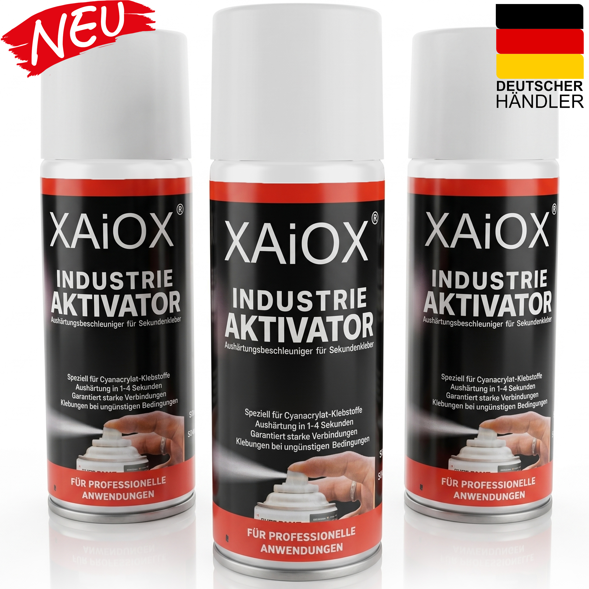 3x Aktivator Spray Sekundenkleber für Cyanacrylat 200ml Spraydose