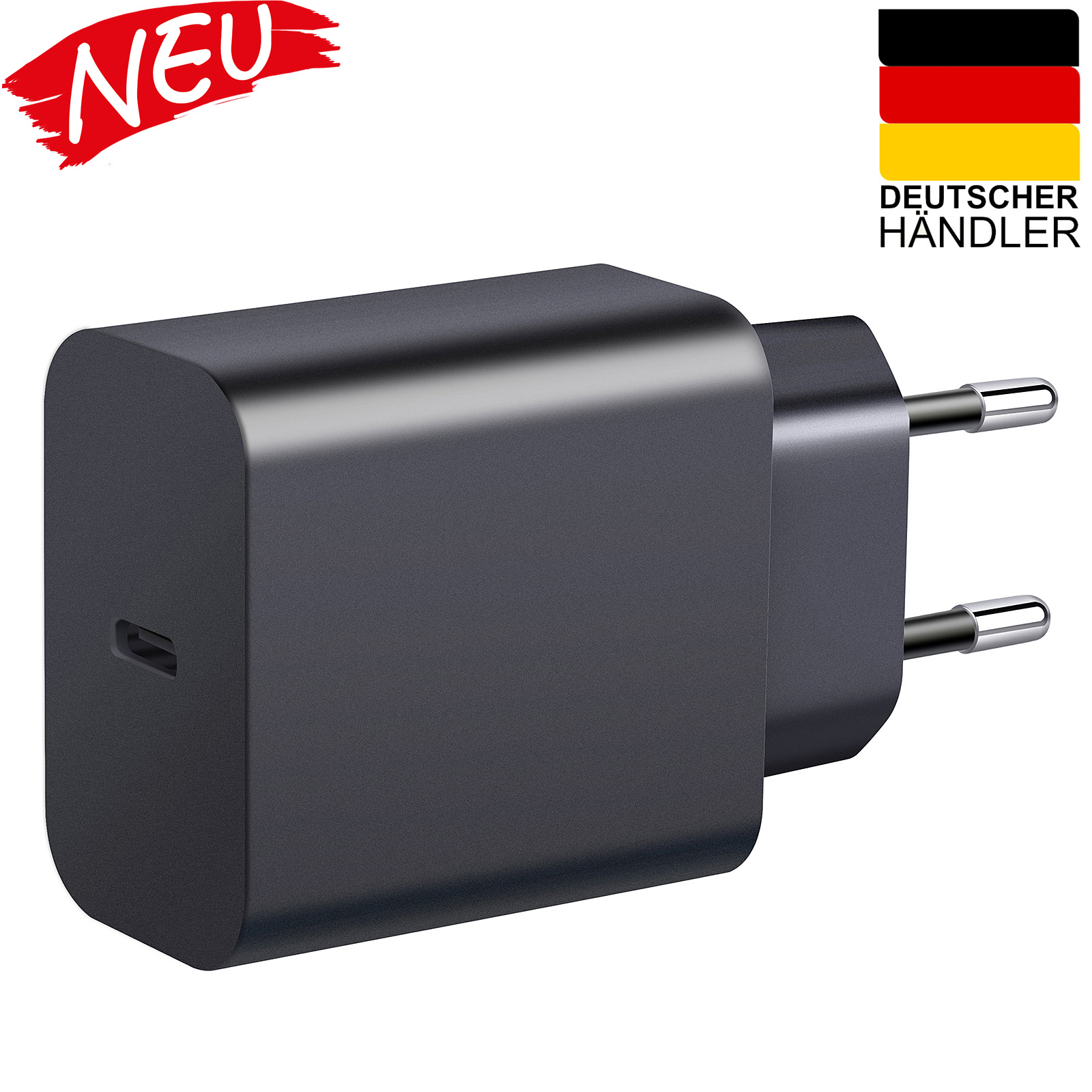 USB-C Ladegerät 25W/ Eurostecker - schwarz