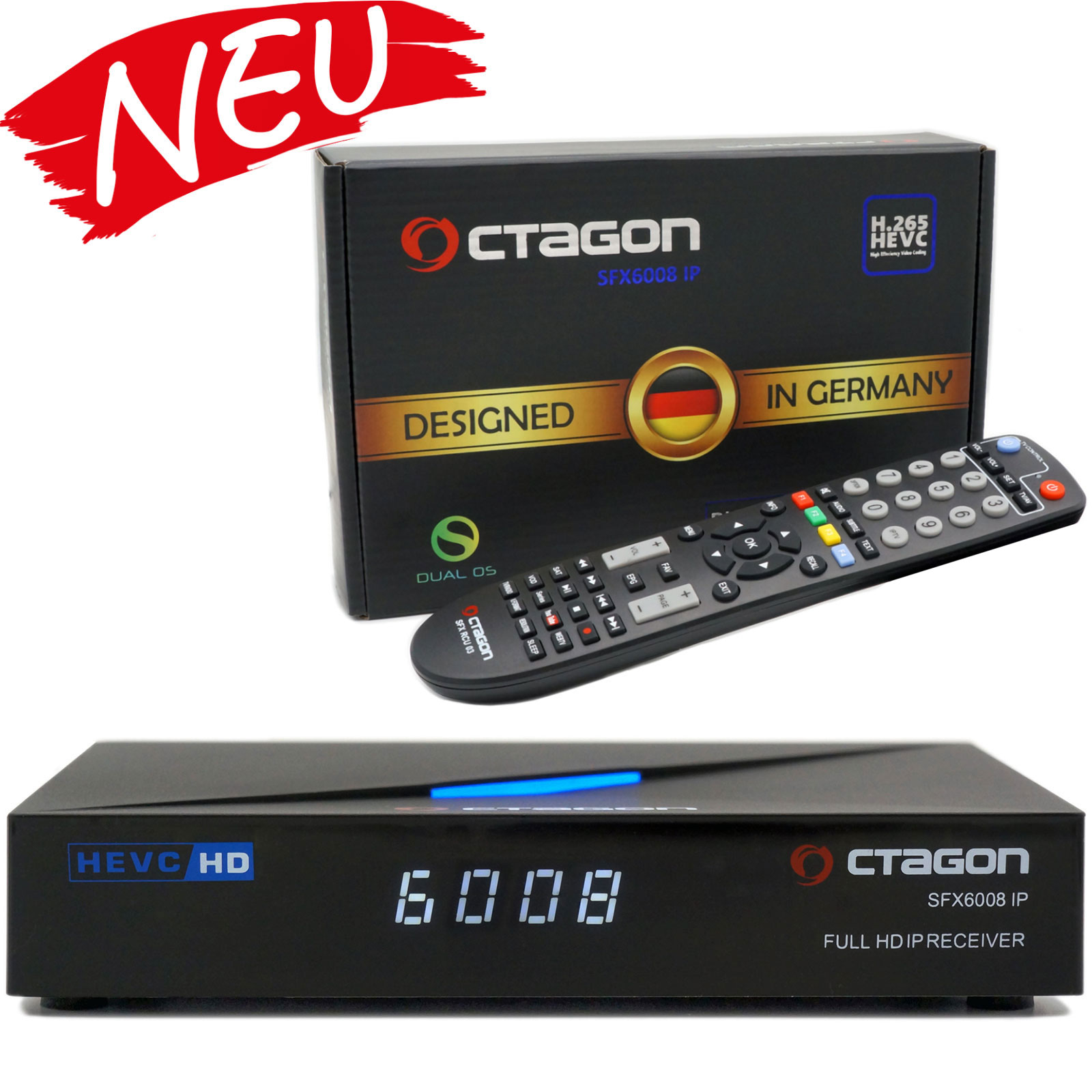 OCTAGON SFX6008 IP HD H.265 HEVC E2 Linux Smart TV Receiver