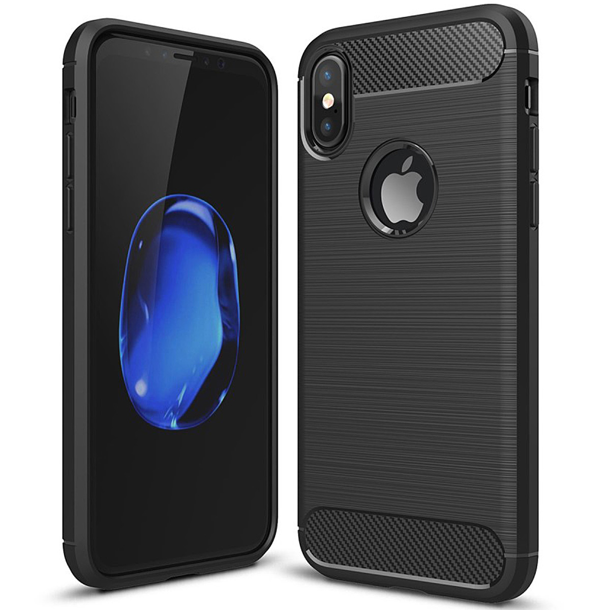 iPhone X Armor Brushed Case Silikon TPU Schutzhülle - schwarz